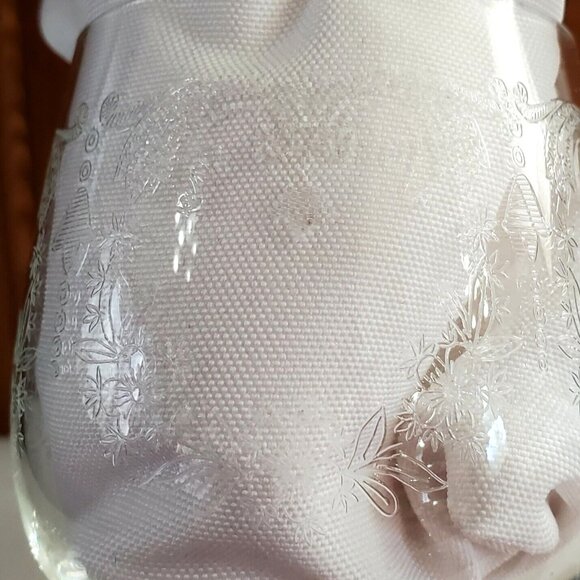 2) Cascade Etched Wine Goblet Fine Lead Crystal Import Assoc 6" Czechoslovakia - Picture 4 of 7